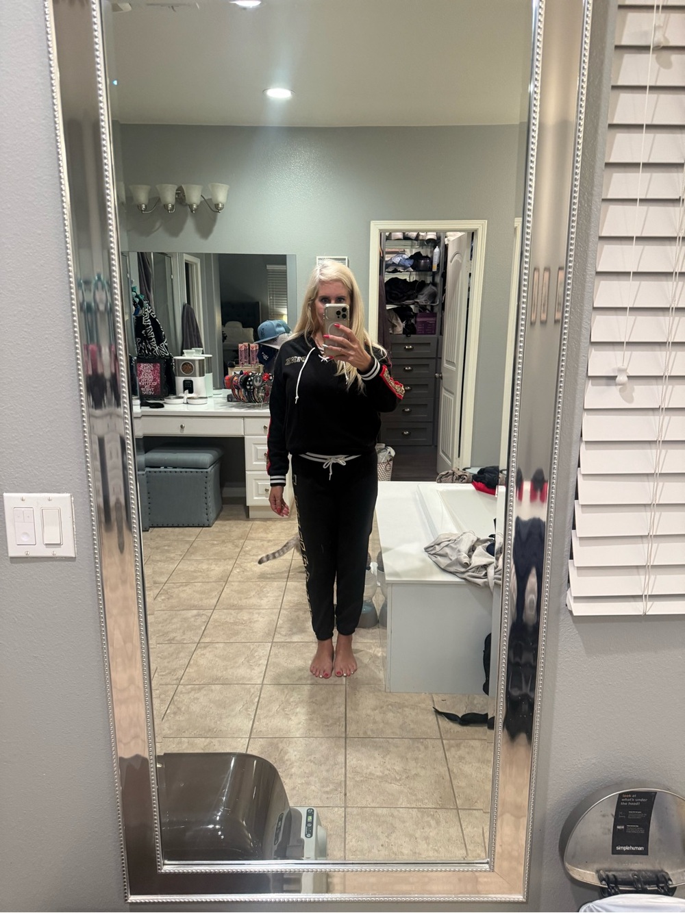 PINK Victoria's Secret Black sequined hoodie & sweat set